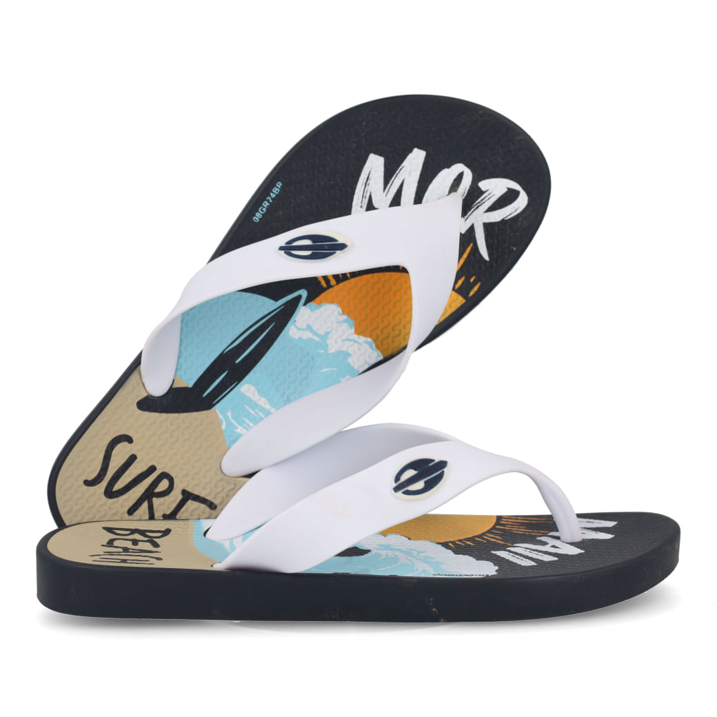 Grendene Chinelo MORMAII TROPICAL 2 12193-BH416 Azul-Branco-Amarelo Borracha_3_999999992632735_04